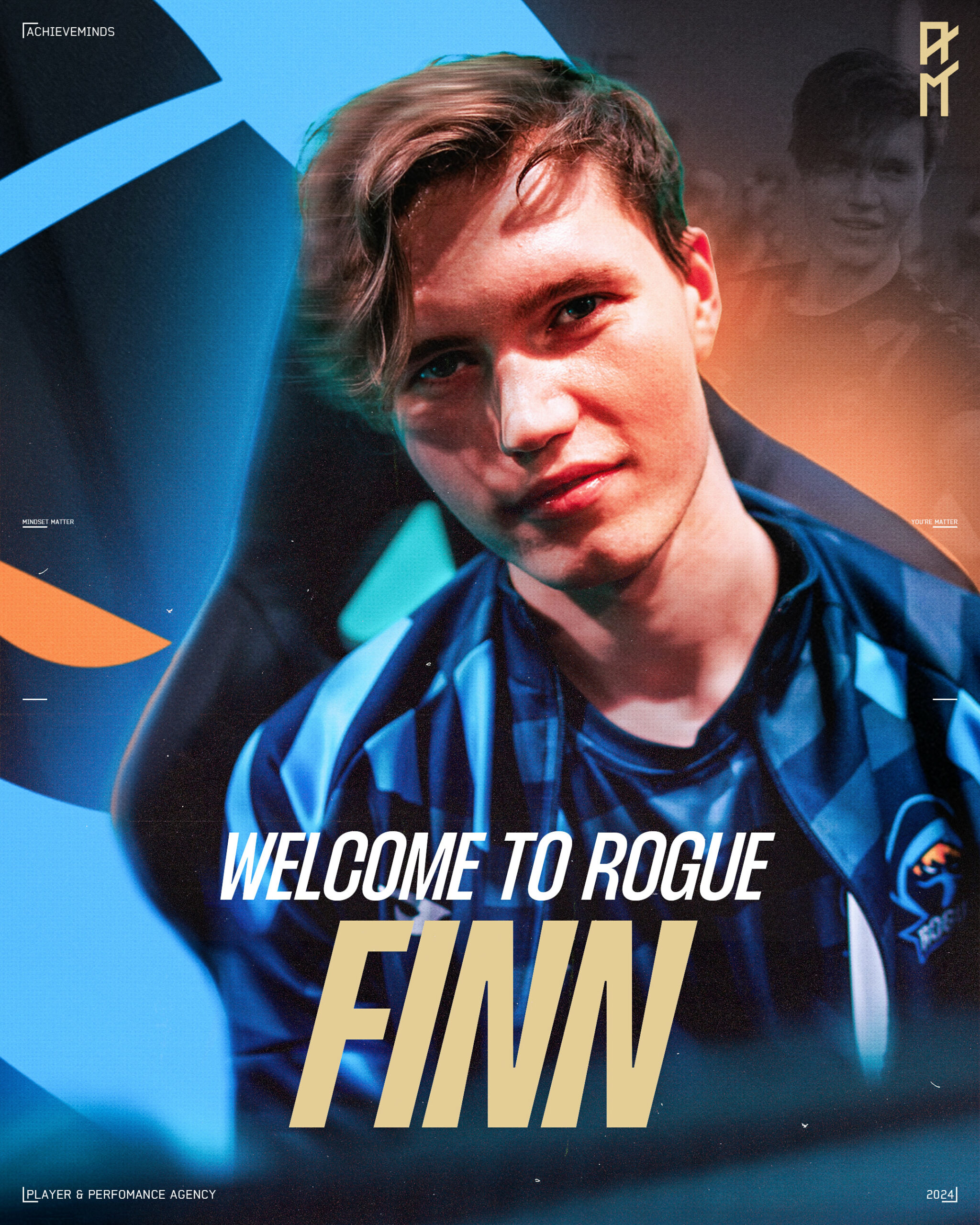 Portrait of Pro Player Finn, joining Rogue in the LEC 2024